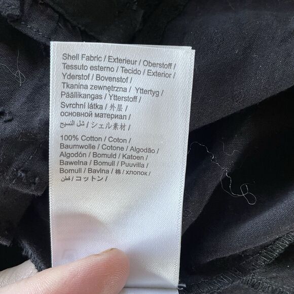 Farm Rio Blouse XS Black Romantic Swiss Dot Ruffle Button Up Victorian Boho - Picture 14 of 16